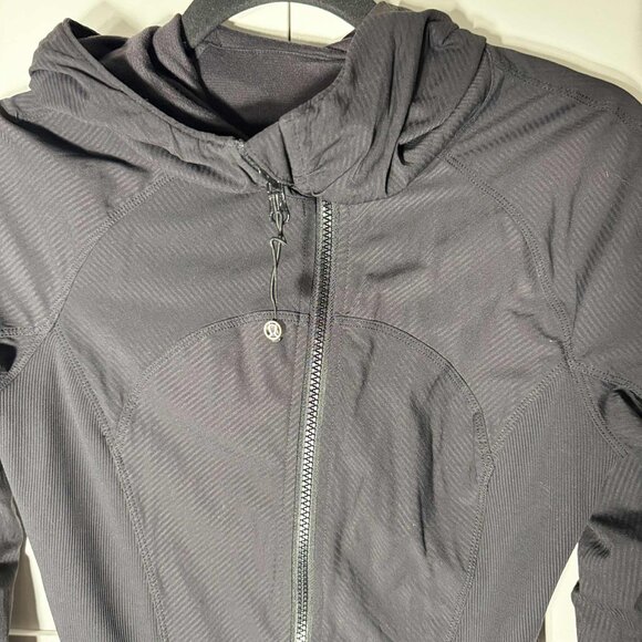Lululemon athletica reversable Sweater Zipper hoodie pockets Black Size 6 - Picture 2 of 11
